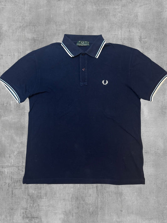 Fred Perry Polo Shirt Navy Blau Weiß M