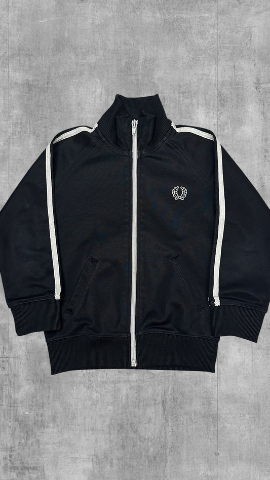 Fred Perry Vintage Trainingsjacke Schwarz Weiß 110cm (Kindergröße)