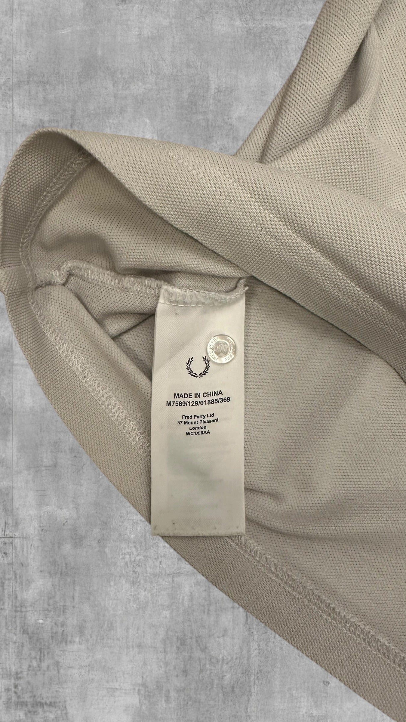 Fred Perry Polo Shirt Weiß Weinrot Schwarz L