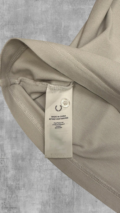 Fred Perry Polo Shirt Weiß Weinrot Schwarz L