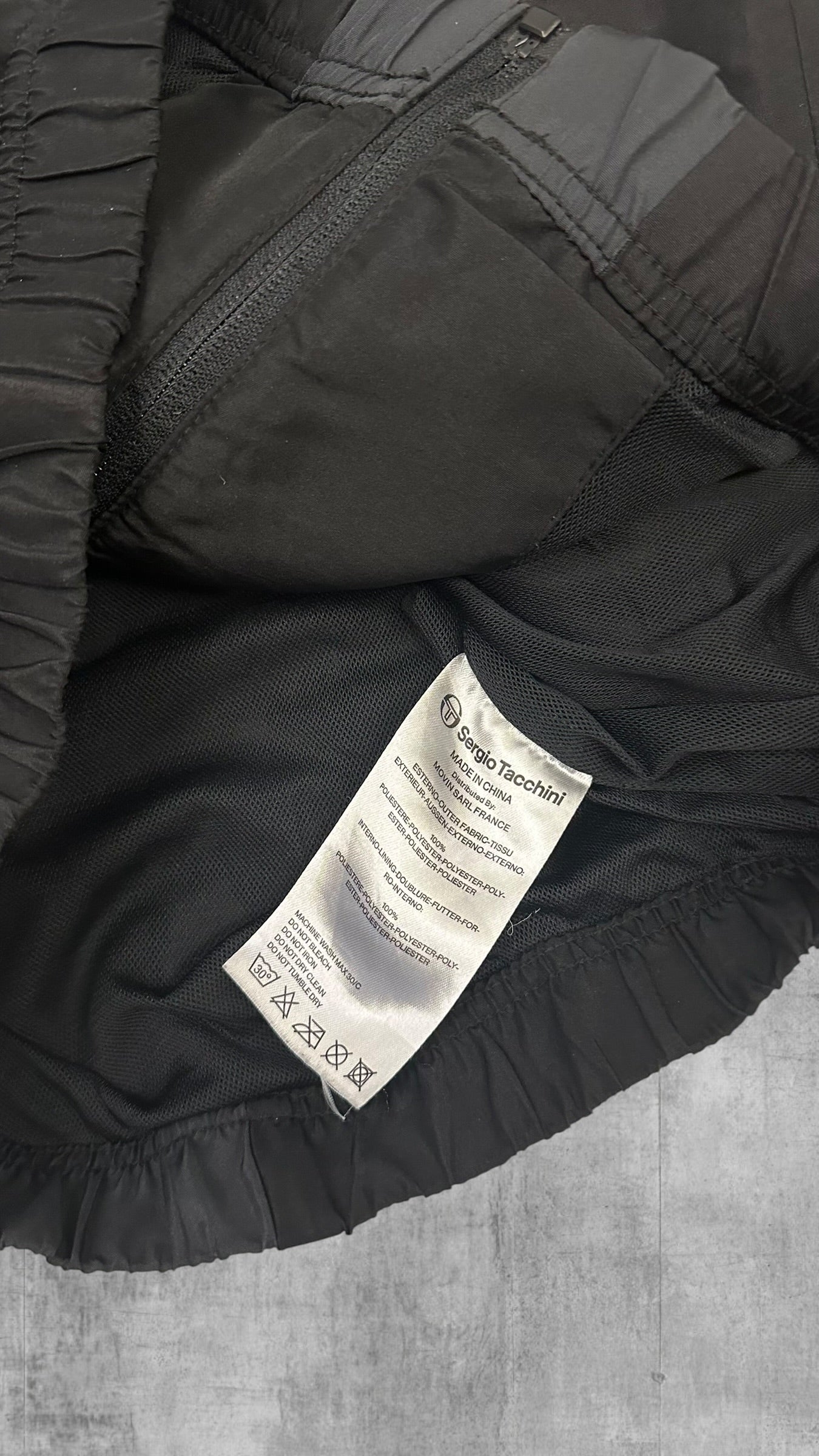 Sergio Tacchini Trainingsjacke Windbreaker Schwarz Weiß S