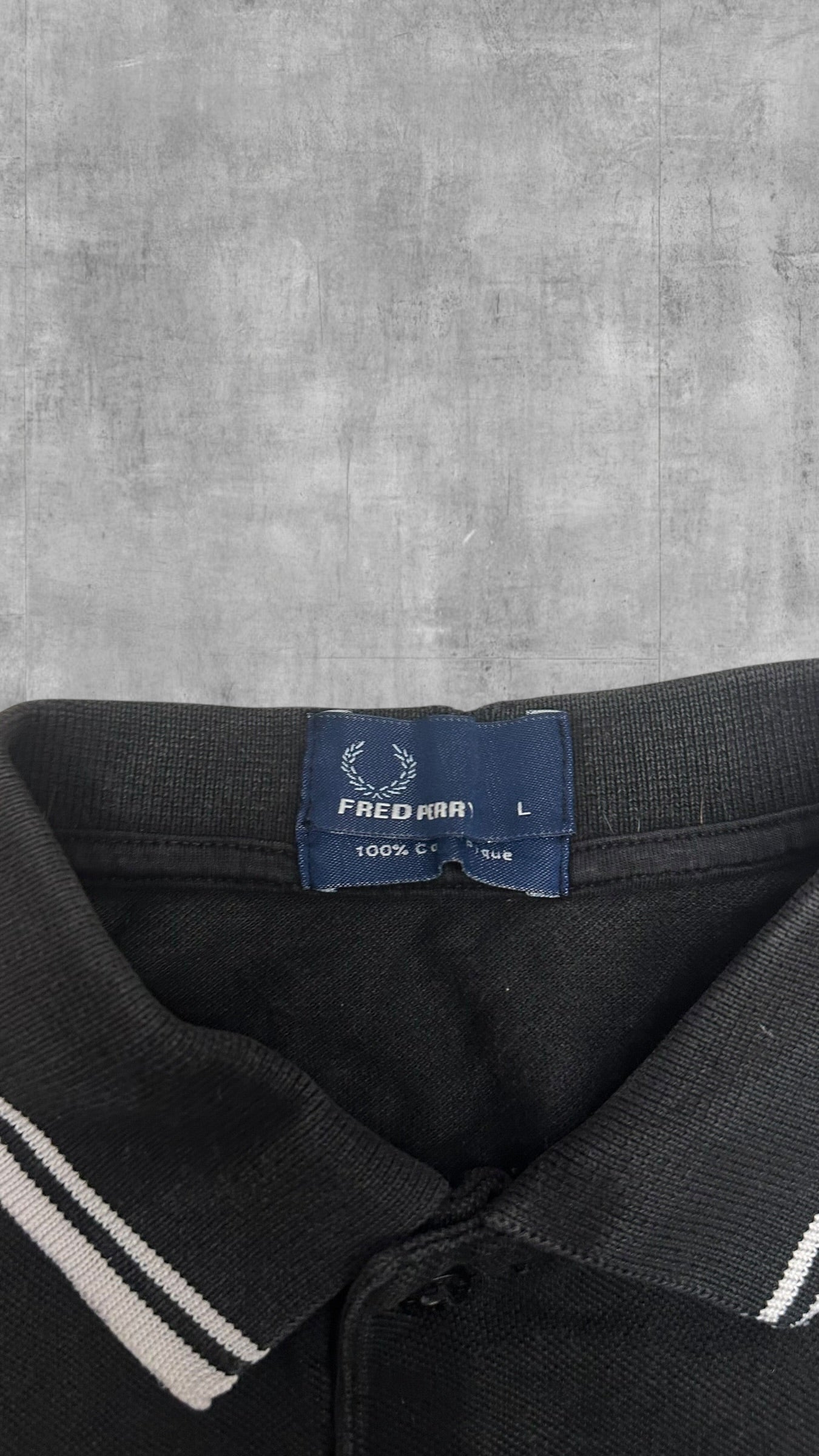 Fred Perry Polo Shirt Schwarz Weiß L