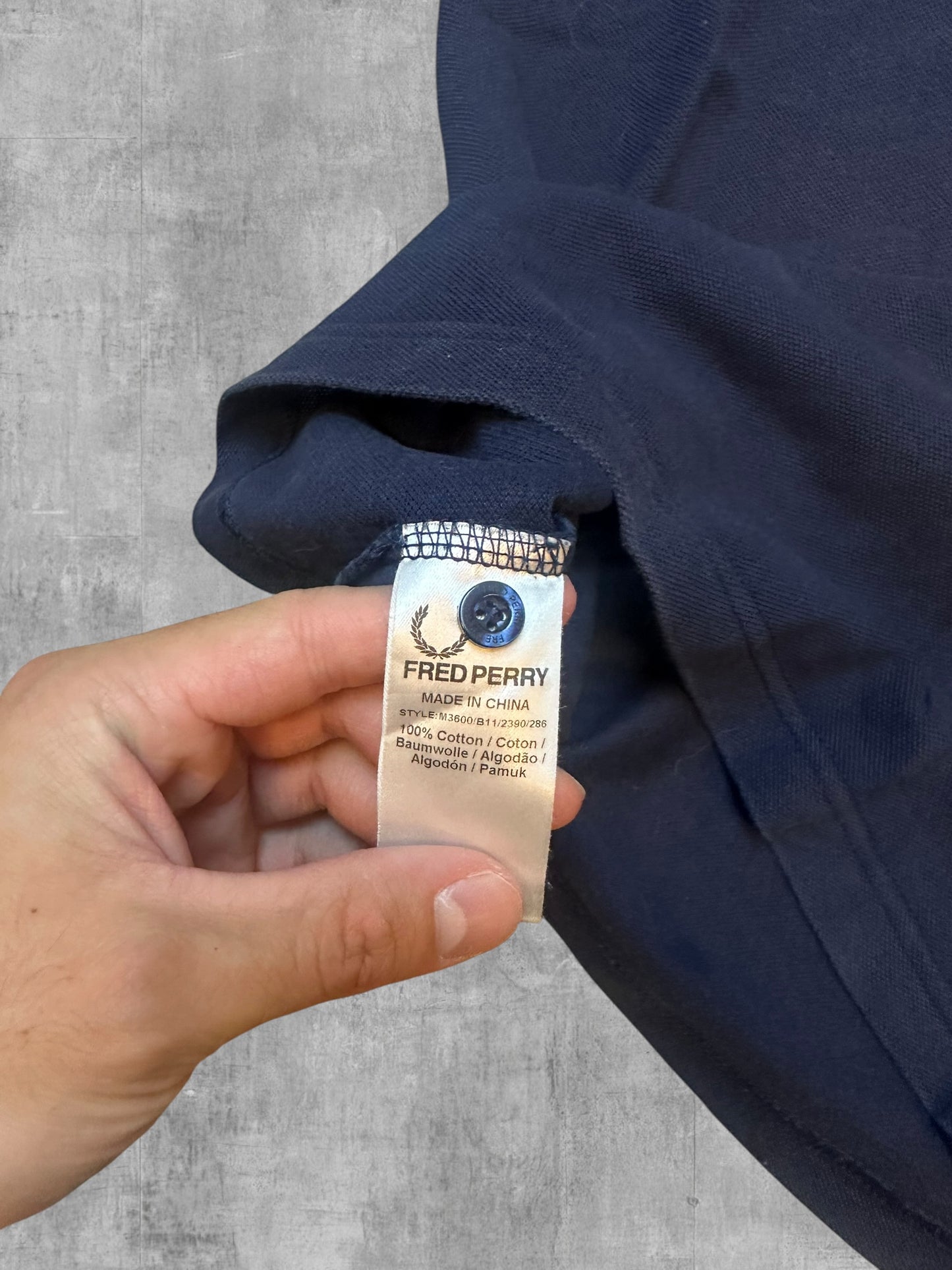 Fred Perry Polo Shirt Navy Blau Gelb XS Slim Fit