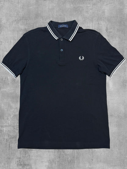 Fred Perry Polo Shirt Schwarz Weiß M