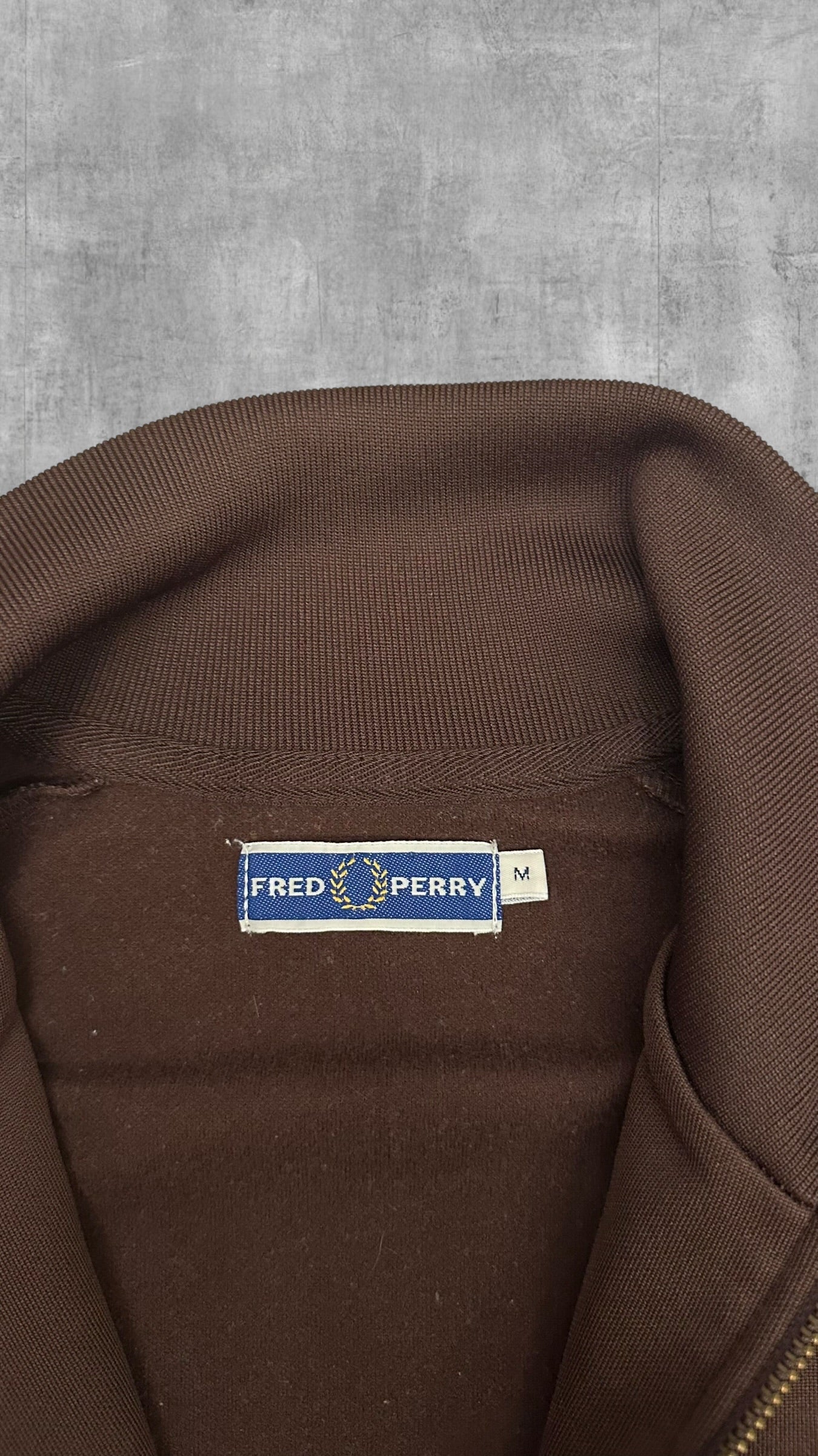 Fred Perry Trainingsjacke Taped Zip Jacke Braun Schwarz Türkis M