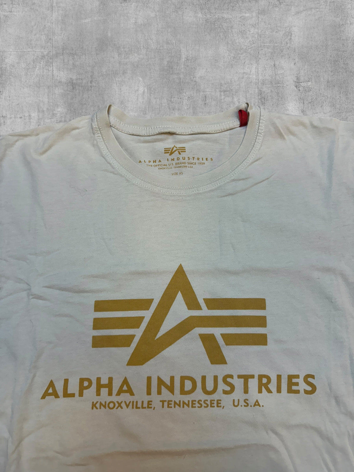 Alpha Industries T-Shirt Weiß Gold XS