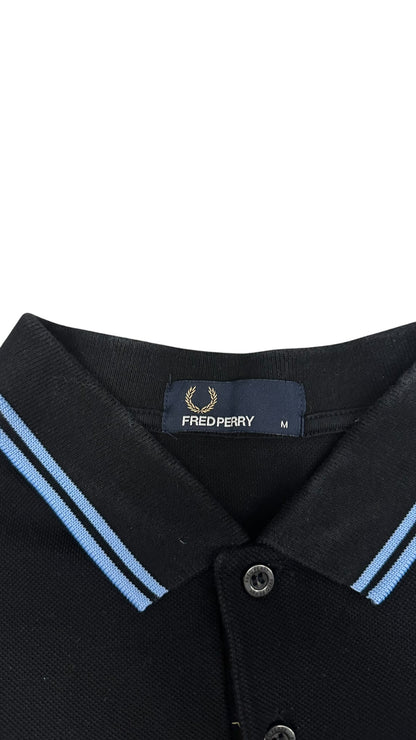 Fred Perry Polo Shirt Schwarz Hellblau M