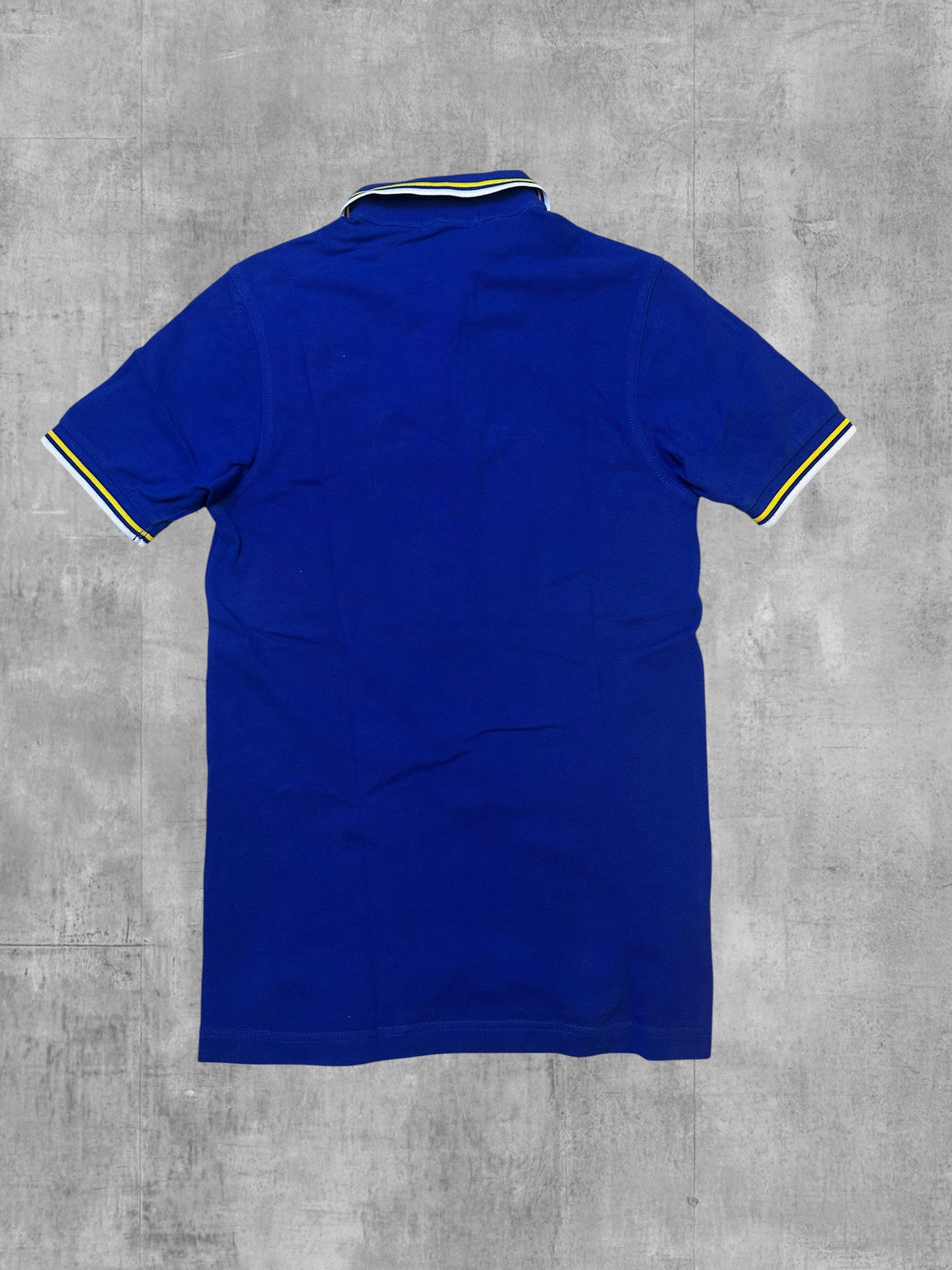 Fred Perry Polo Shirt Blau Weiß Gelb XS Slim Fit