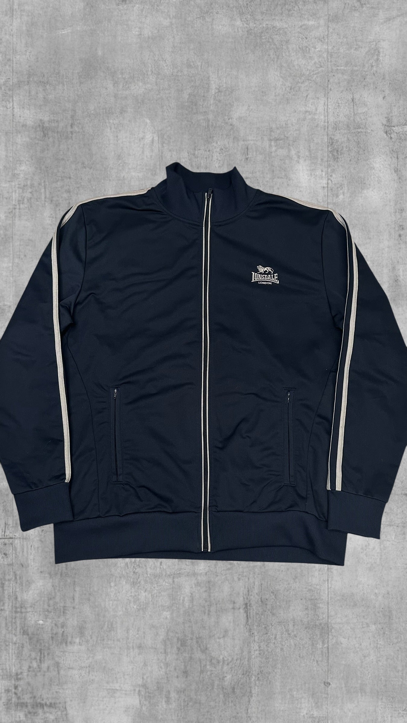 Lonsdale London Trainingsjacke Taped Navy Blau Weiß L