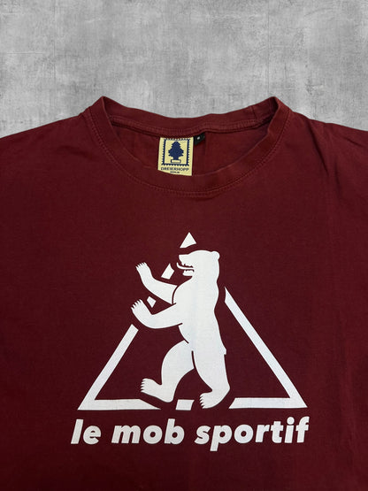 Dreierhopp T-shirt Weinrot Weiß S