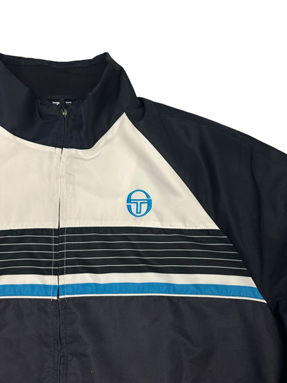Sergio Tacchini Trainingsjacke Windbreaker Regenjacke Schwarzblau Weiß Türkis XL