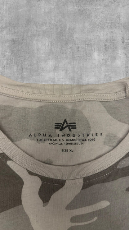 Alpha Industries T-Shirt Camouflage Grau XL