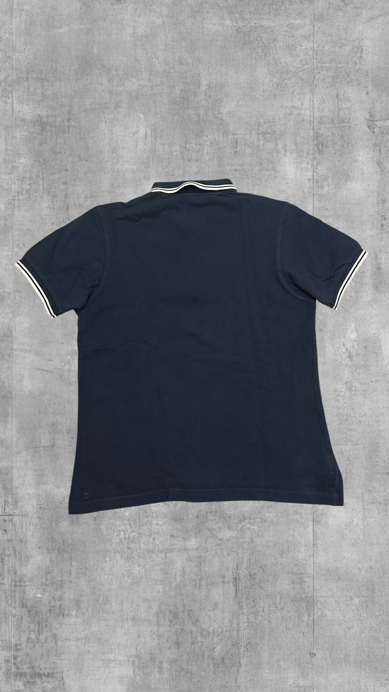Fred Perry Polo Shirt Navy Blau Weiß M Slim Fit