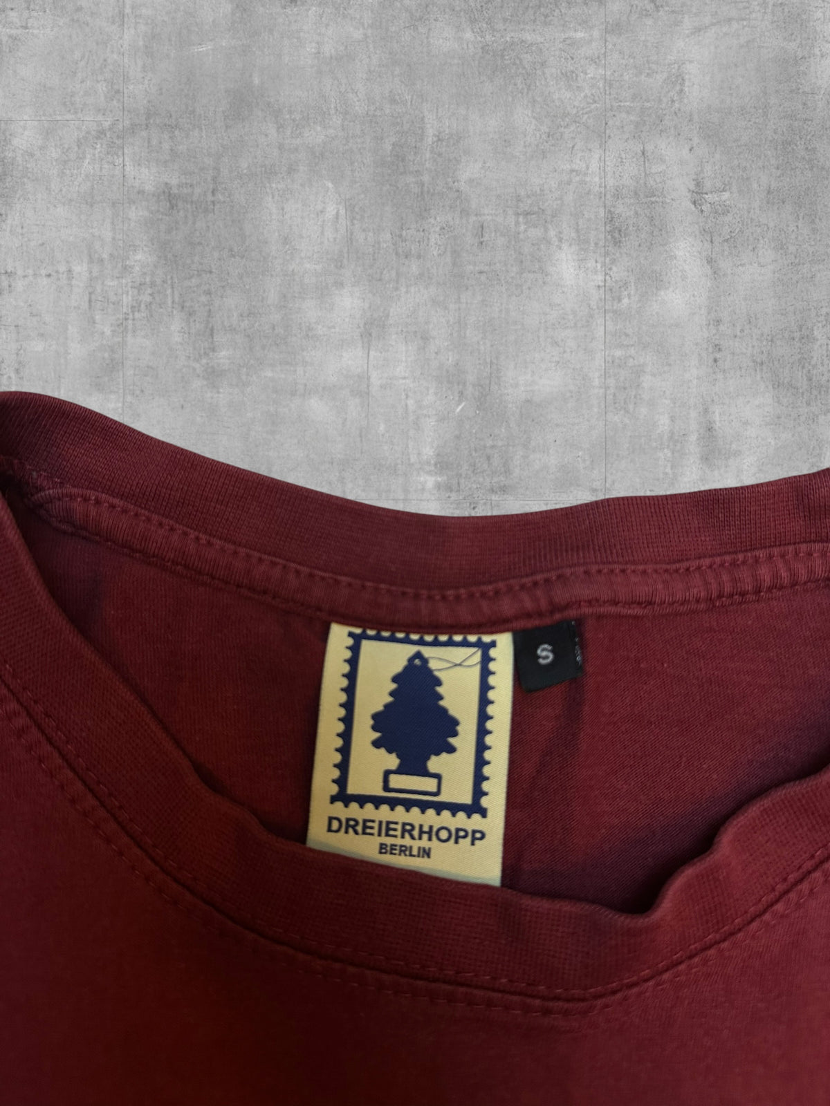 Dreierhopp T-shirt Weinrot Weiß S