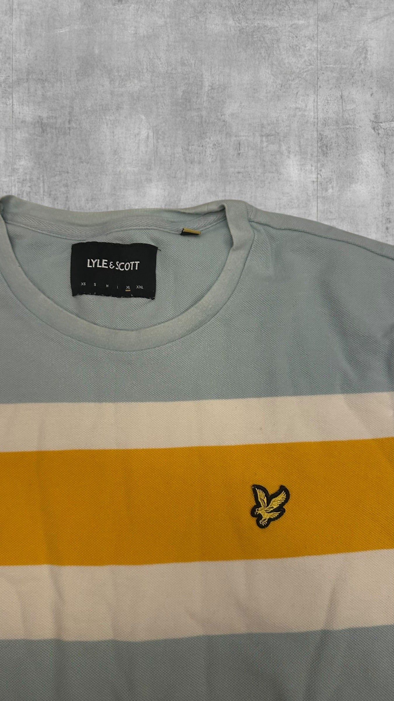 Lyle & Scott T-shirt Hellblau Gelb Weiß XL
