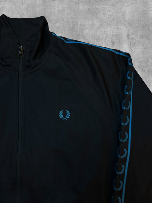 Fred Perry Trainingsjacke Taped Schwarz Hellblau L