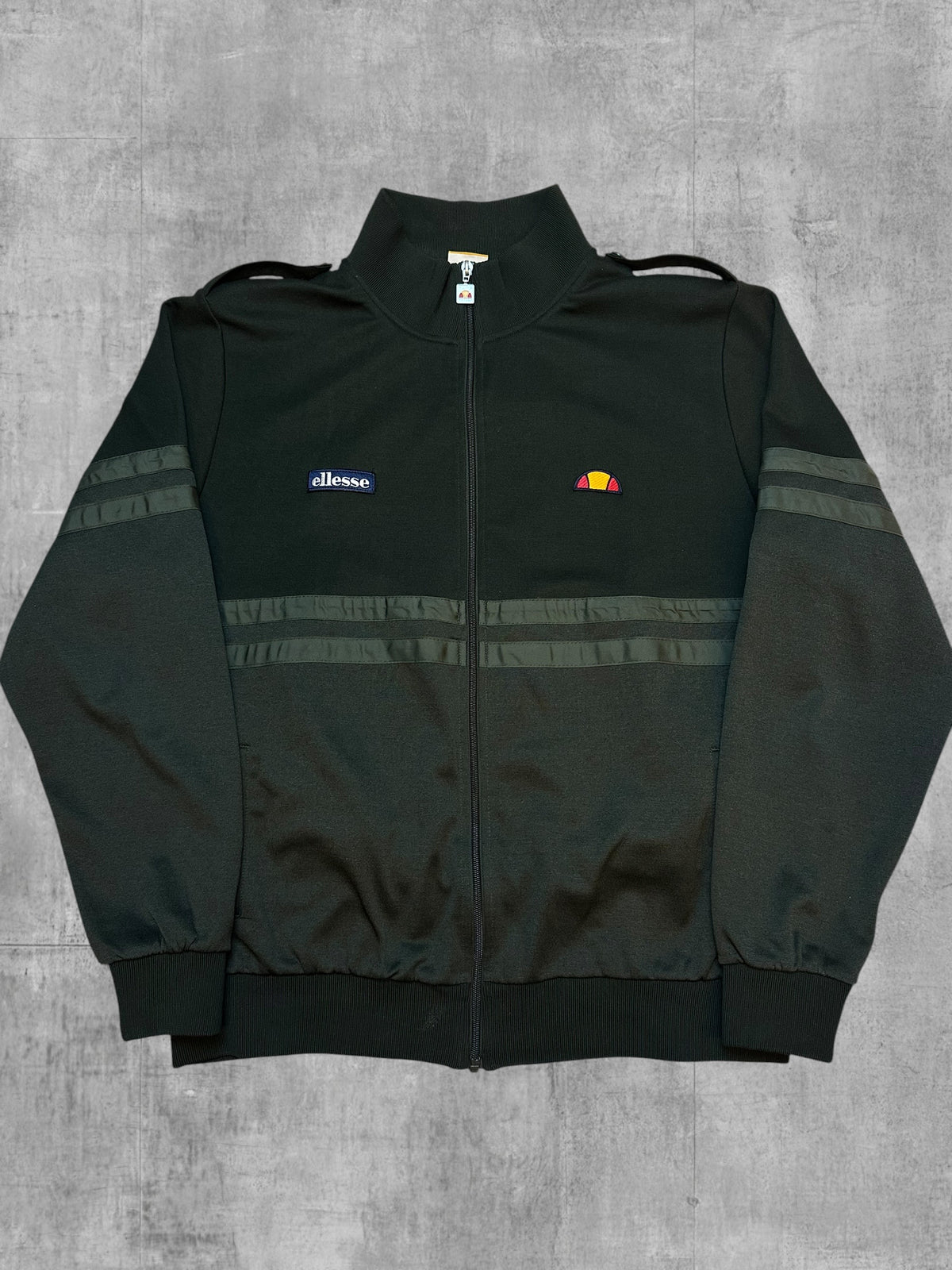 Ellesse Vintage Trainingsjacke Schwarzgrün XXL