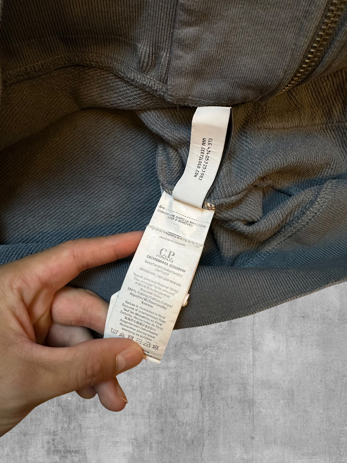 C.P. Company Zip Hoodie Grau S