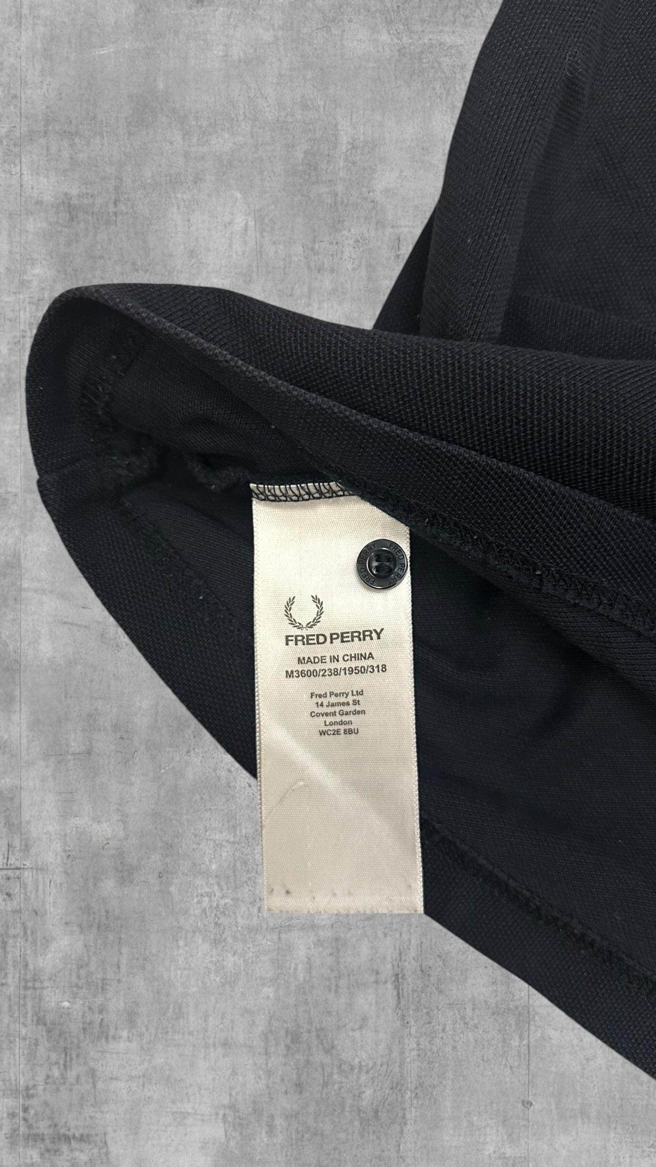 Fred Perry Polo Shirt Schwarz Weiß S Slim Fit
