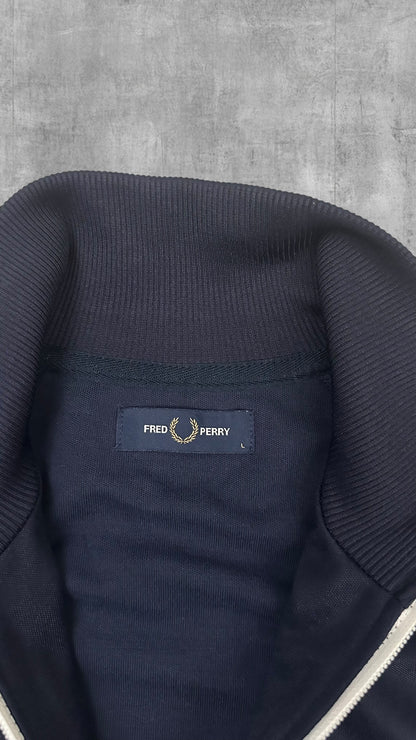 Fred Perry Trainingsjacke Taped Schwarzblau Weiß L