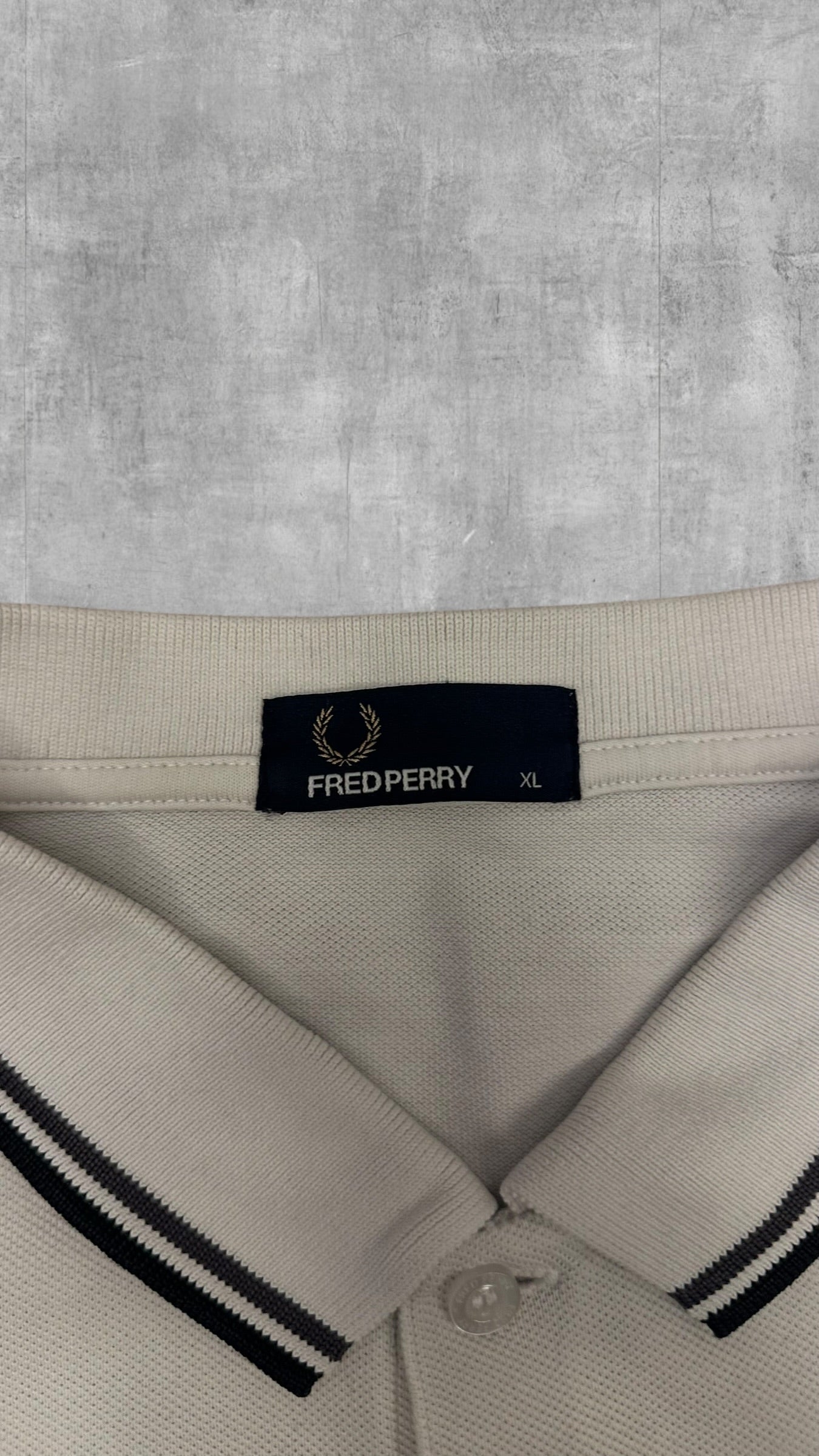 Fred Perry Polo Shirt Weiß Schwarz XL