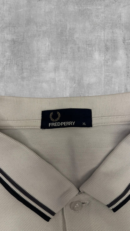 Fred Perry Polo Shirt Weiß Schwarz XL