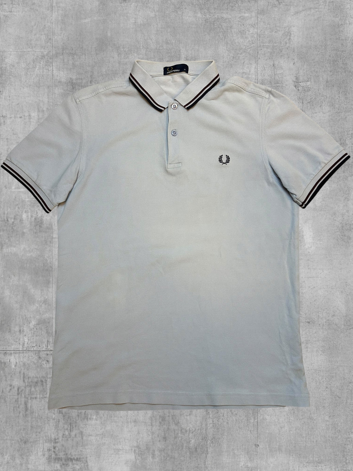 Fred Perry Polo Shirt Türkis Weiß Navy Blau M