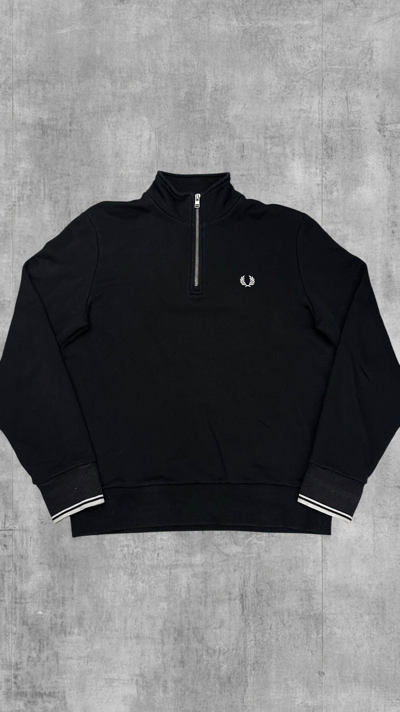 Fred Perry Half / Quarter zip Pullover Schwarz M