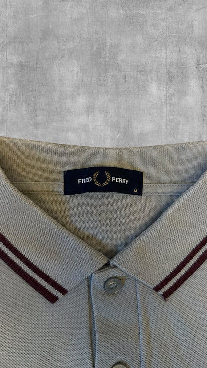Fred Perry Polo Hemd Shirt Grau Beige M