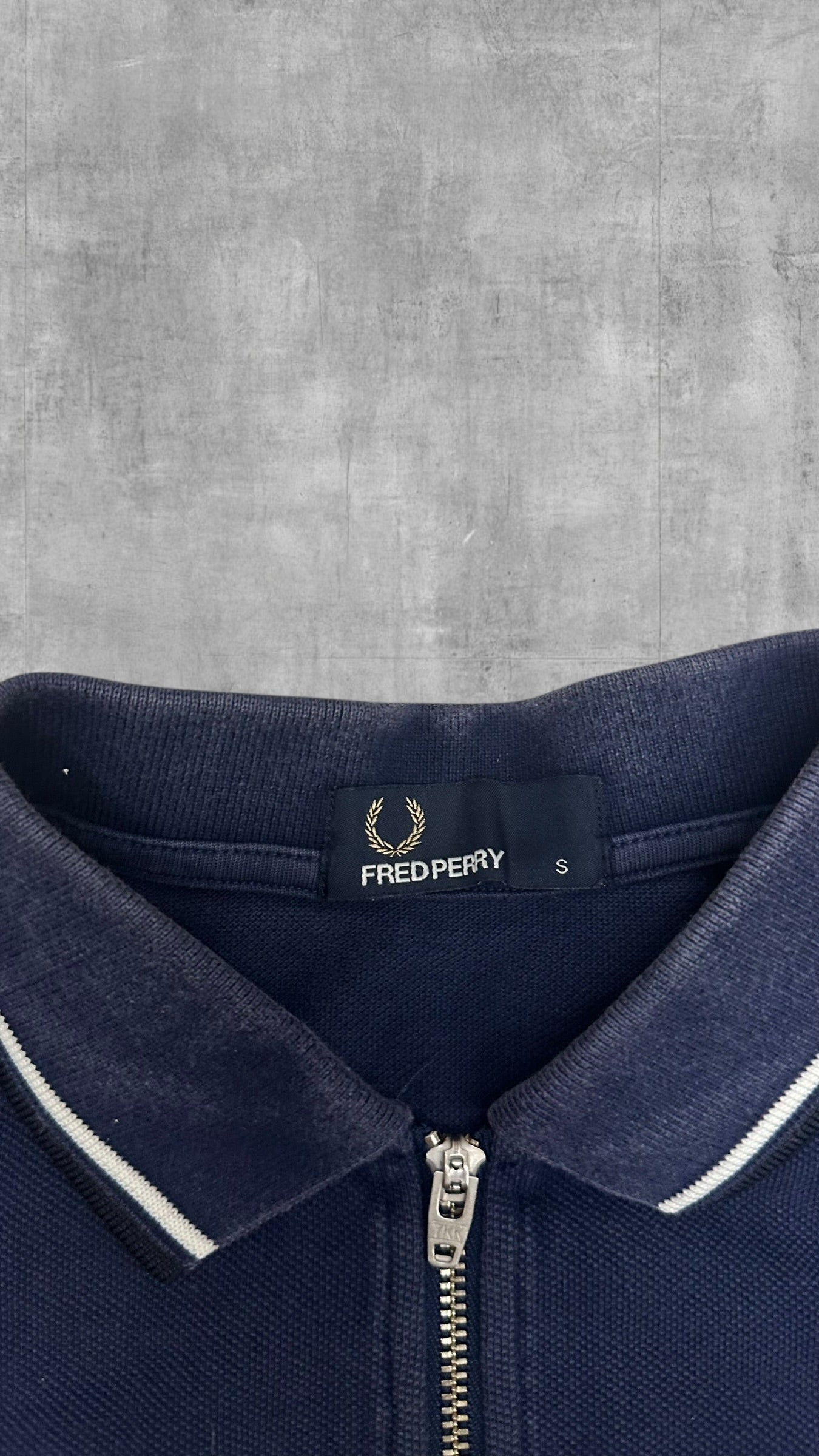 Fred Perry Zip Polo Shirt Navy Blau S