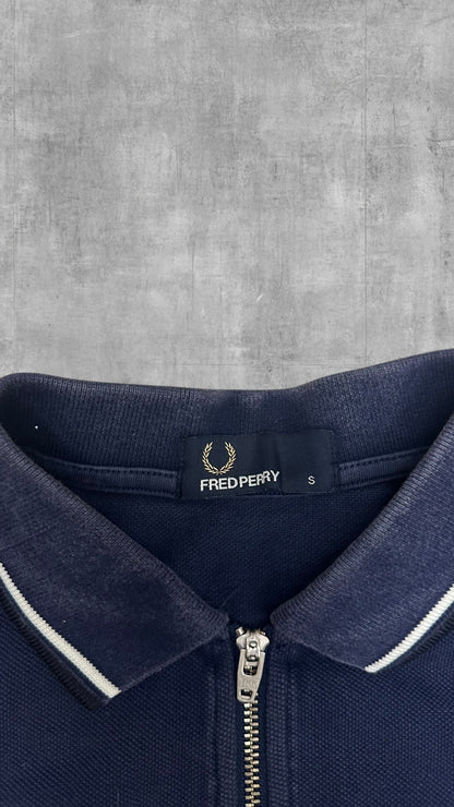 Fred Perry Zip Polo Shirt Navy Blau S