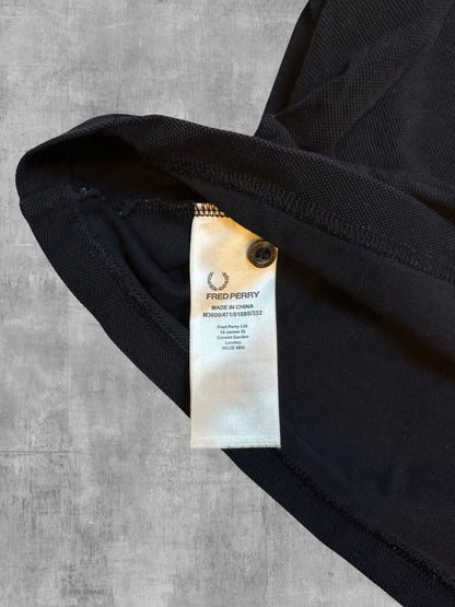 Fred Perry Polo Shirt Schwarz Rot Weiß M