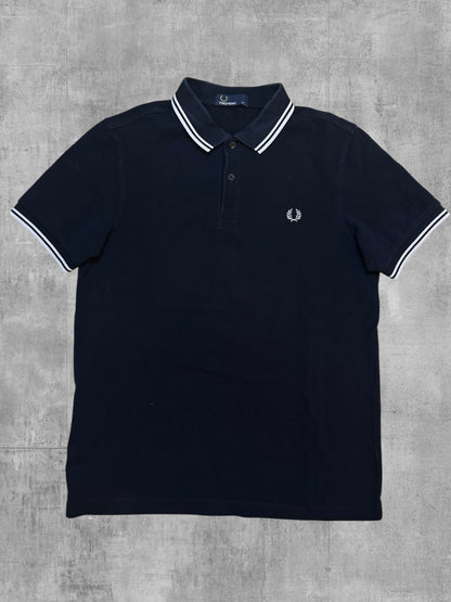 Fred Perry Polo Shirt Schwarz Weiß M