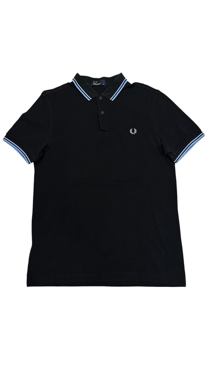 Fred Perry Polo Shirt Schwarz Hellblau M