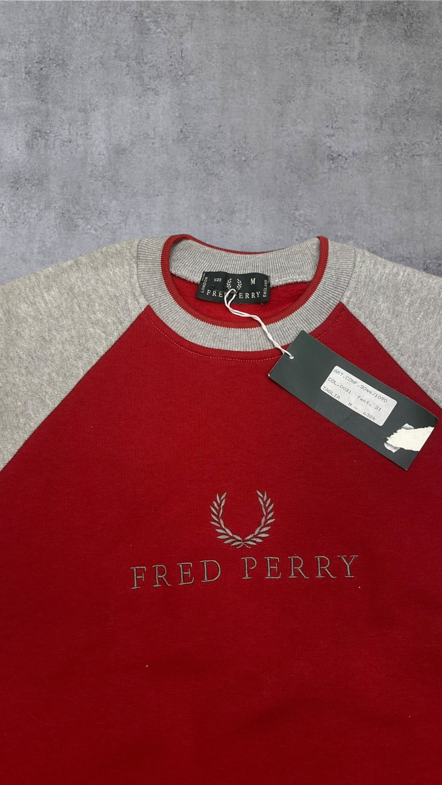 Fred Perry Sweatshirt Rot Grau M