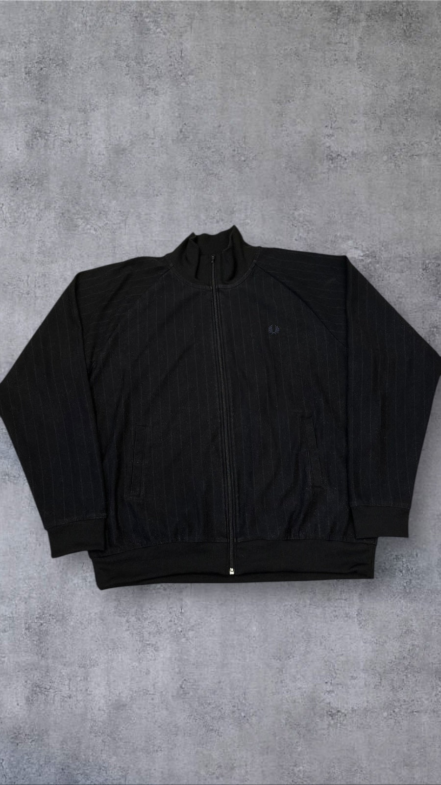 Fred Perry Trainingsjacke Taped Zip Jacke Schwarz Navy Blau XXL