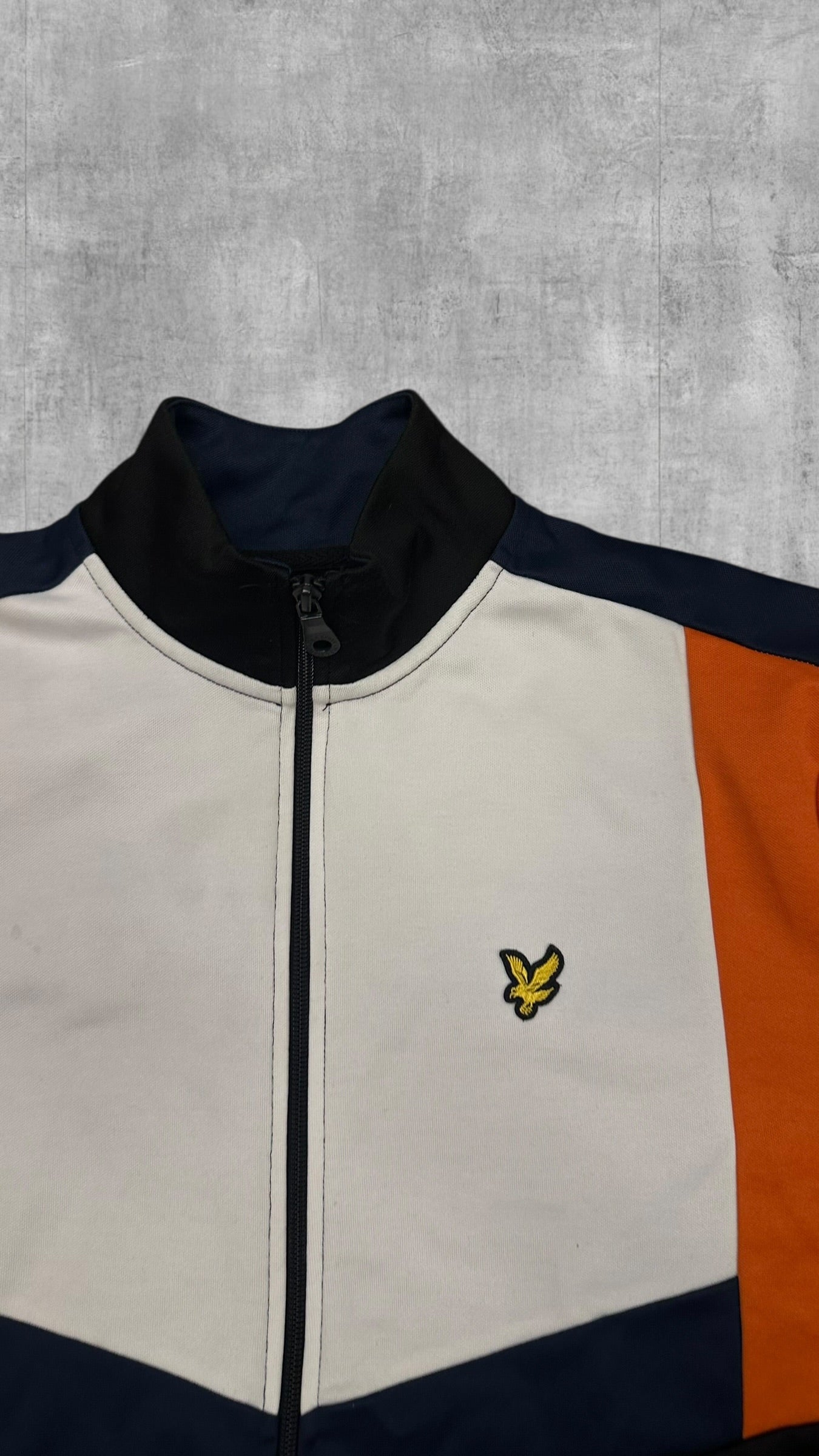 Lyle & Scott Vintage Trainingsjacke Navy Blau Orange S