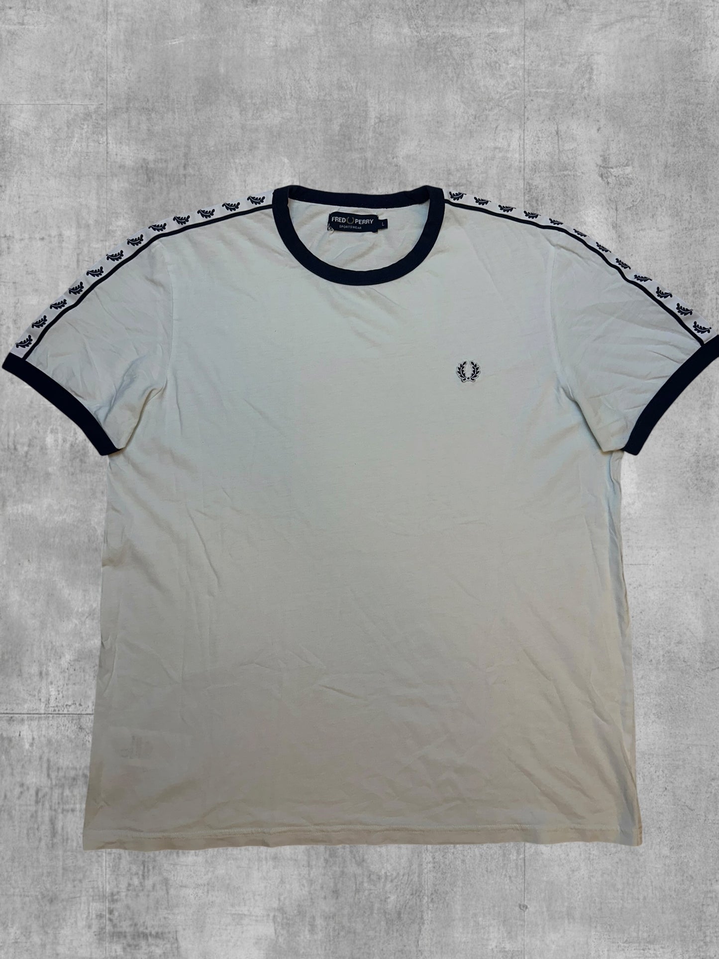 Fred Perry T-shirt Taped Weiß Schwarz L