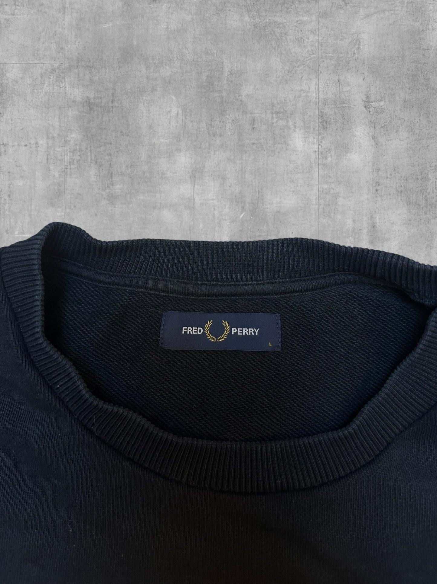 Fred Perry Sweatshirt Schwarz Weiß L