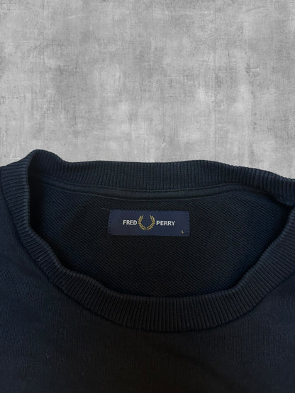 Fred Perry Sweatshirt Schwarz Weiß L