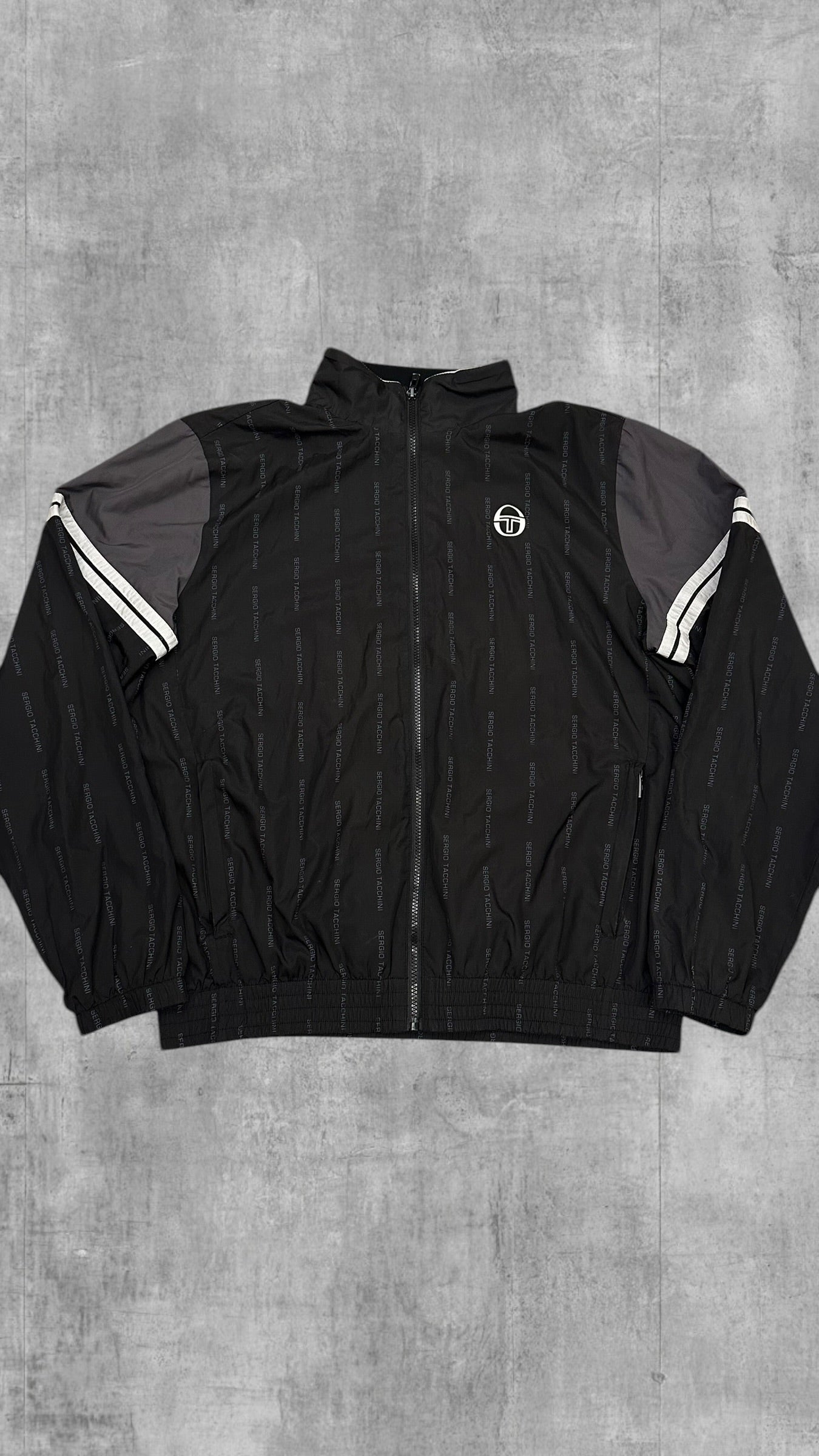 Sergio Tacchini Windbreaker Trainingsjacke Schwarz Grau Weiß XXL