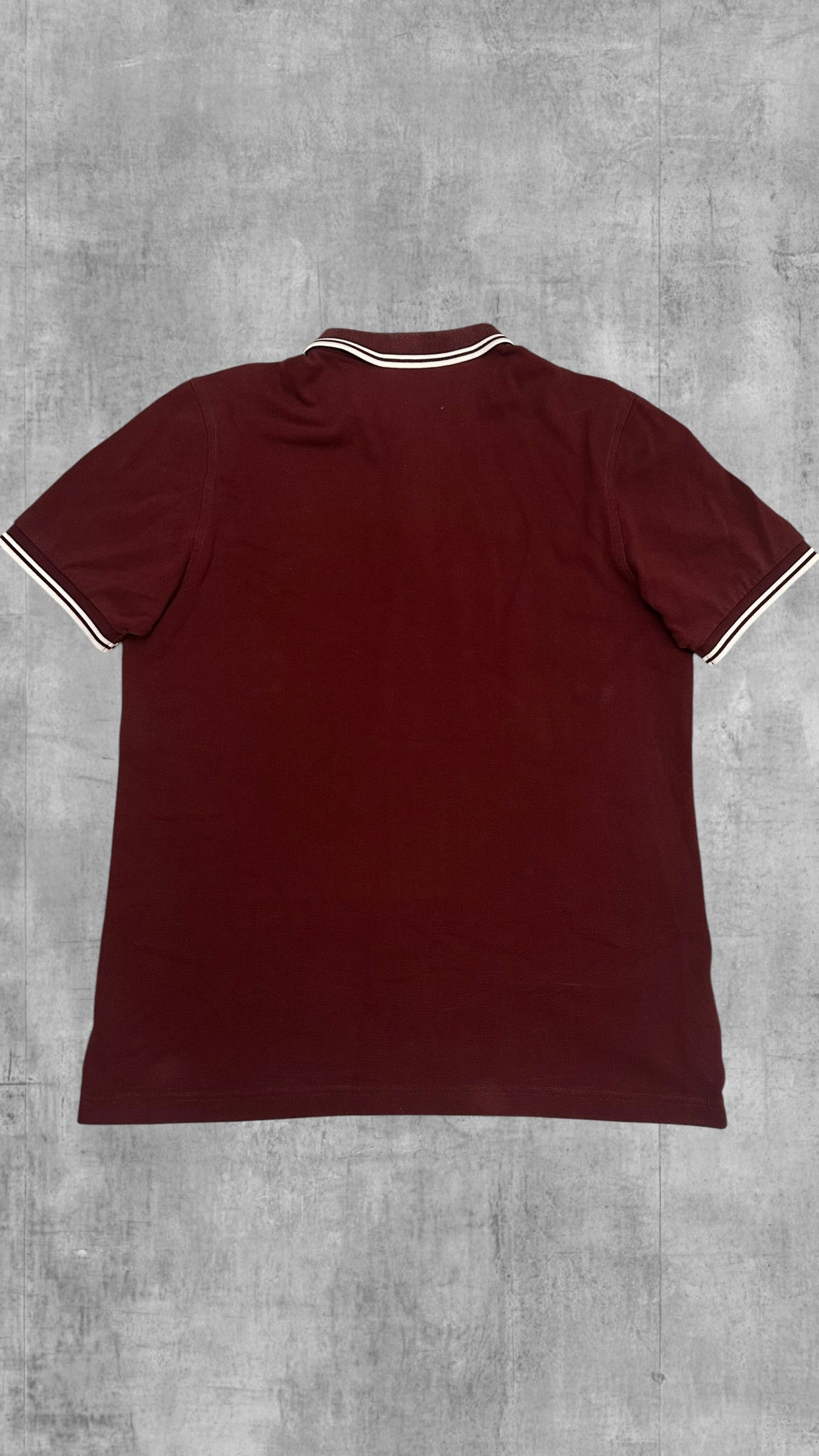 Fred Perry Polo Shirt Weinrot Weiß L