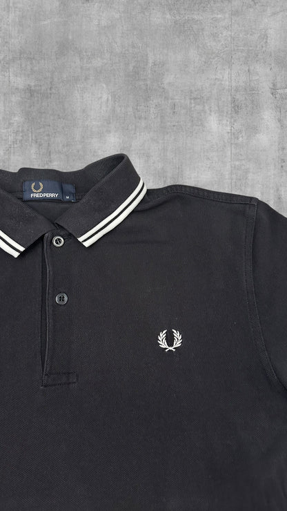 Fred Perry Polo Shirt Schwarz Weiß M
