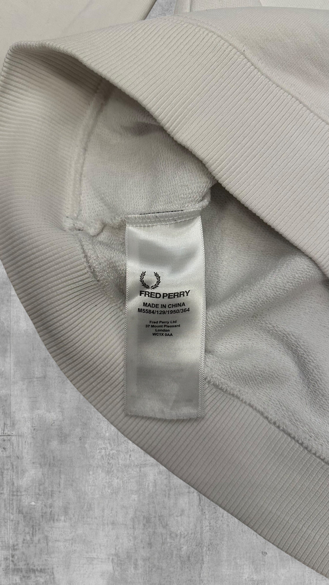 Fred Perry Sweatshirt Weiß Schwarz M