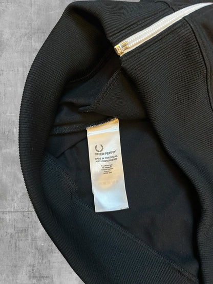 Fred Perry Trainingsjacke Taped Schwarz Weiß M