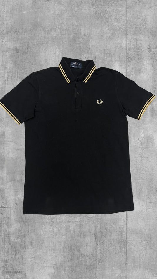 Fred Perry Polo Shirt Schwarz beige M