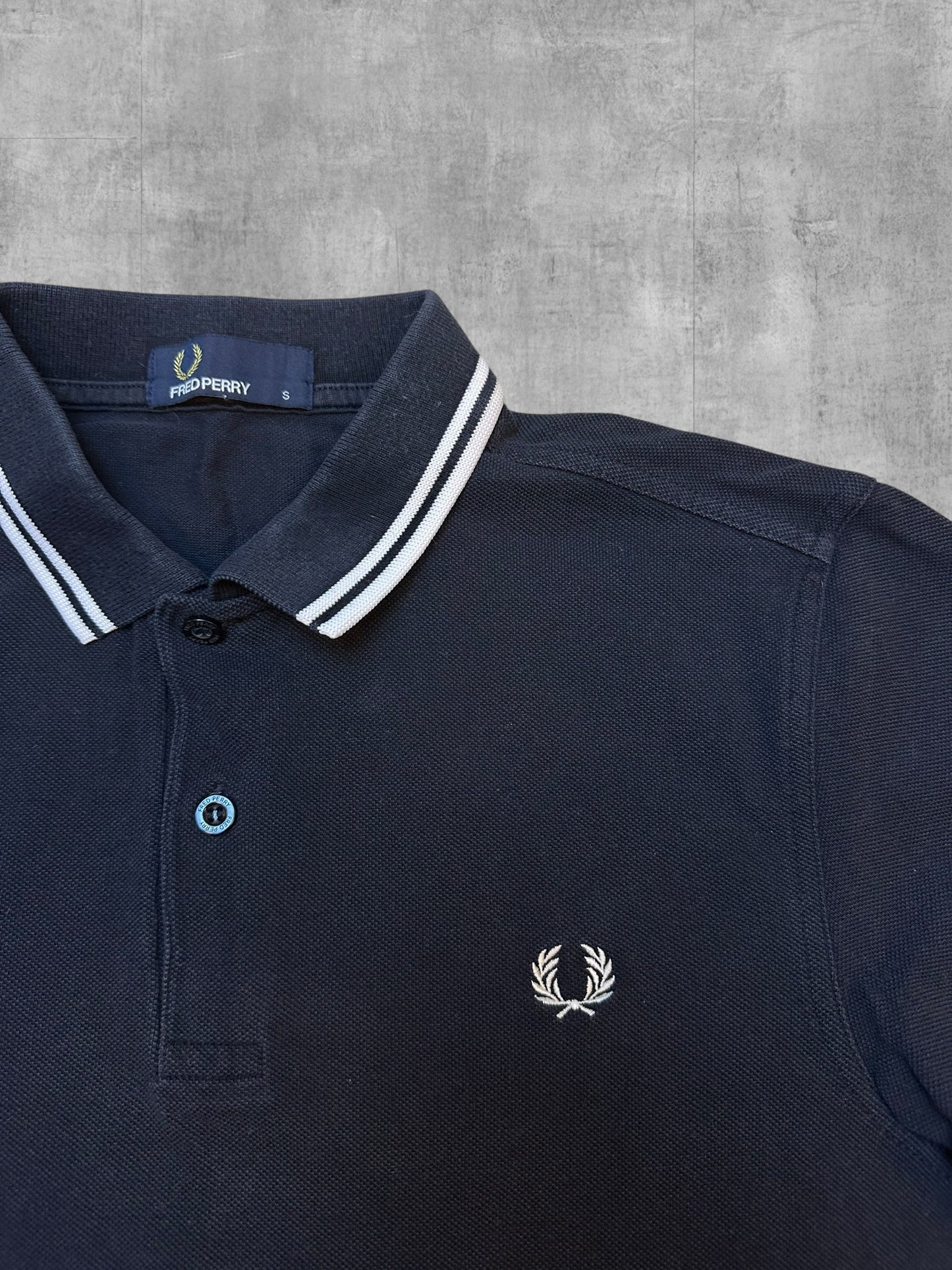 Fred Perry Polo Shirt Schwarz Weiß S