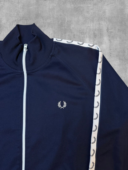 Fred Perry Trainingsjacke Taped Navy Blau Weiß XL
