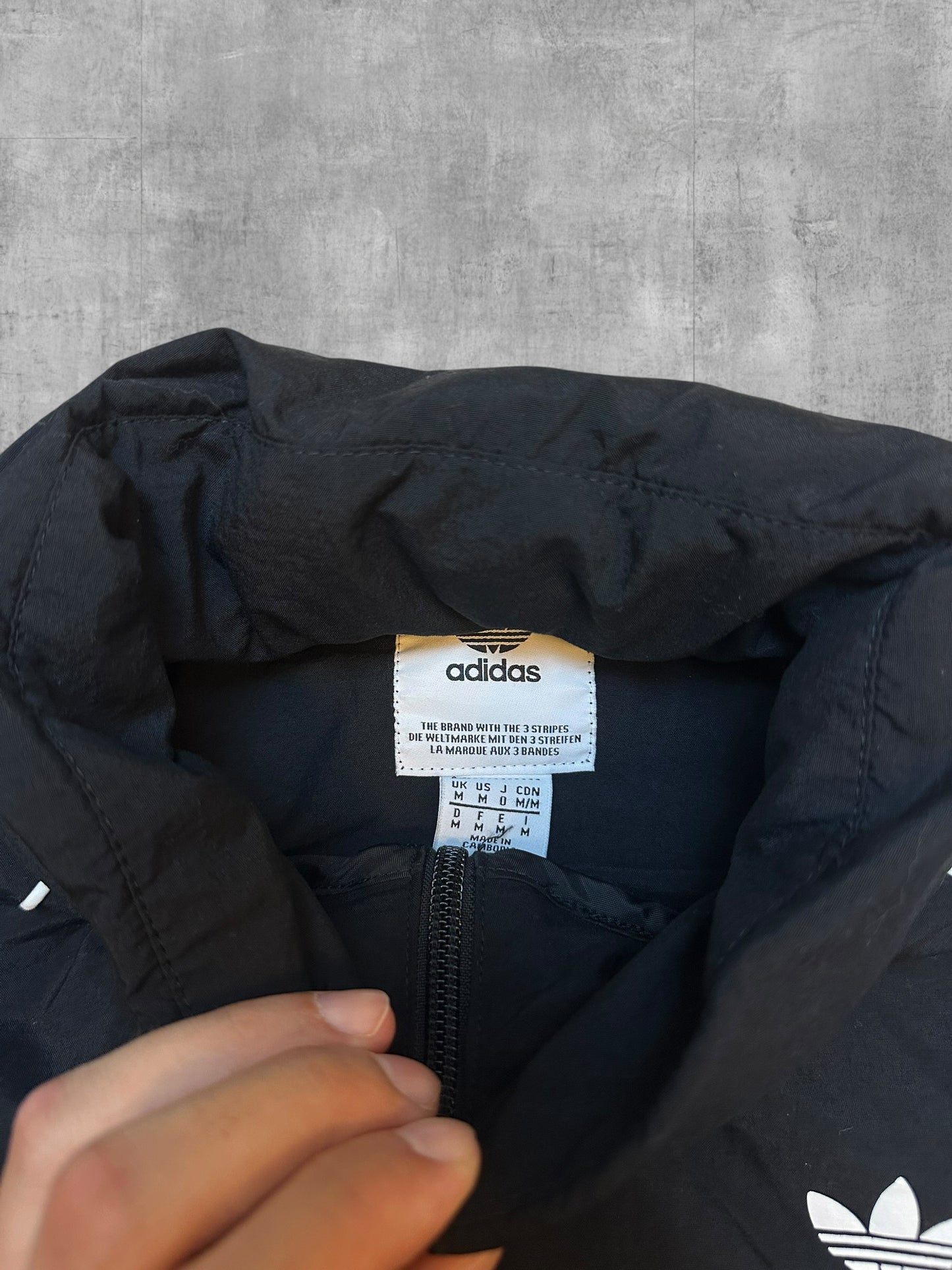 Adidas Firebird Windbreaker Regenjacke Schwarz Weiß M