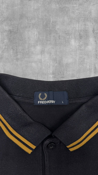 Fred Perry Polo Shirt Schwarz Gold L